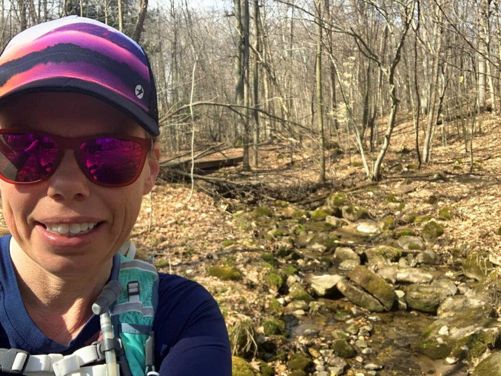 Woman on a running trail