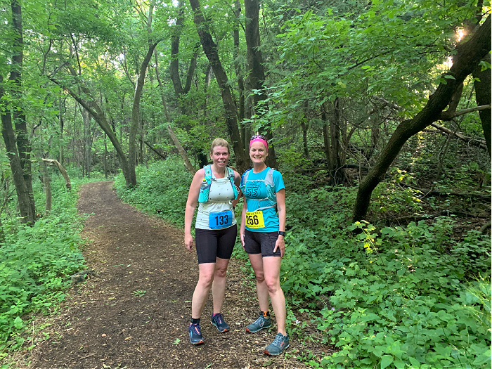Running trail with women