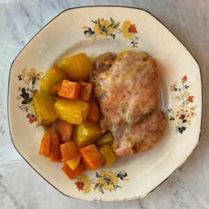 chicken beets and sweet potatoes